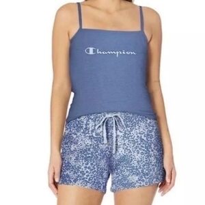 Champion Women's 2pc Sleepwear Pajama Set Animal Print NWT Blue